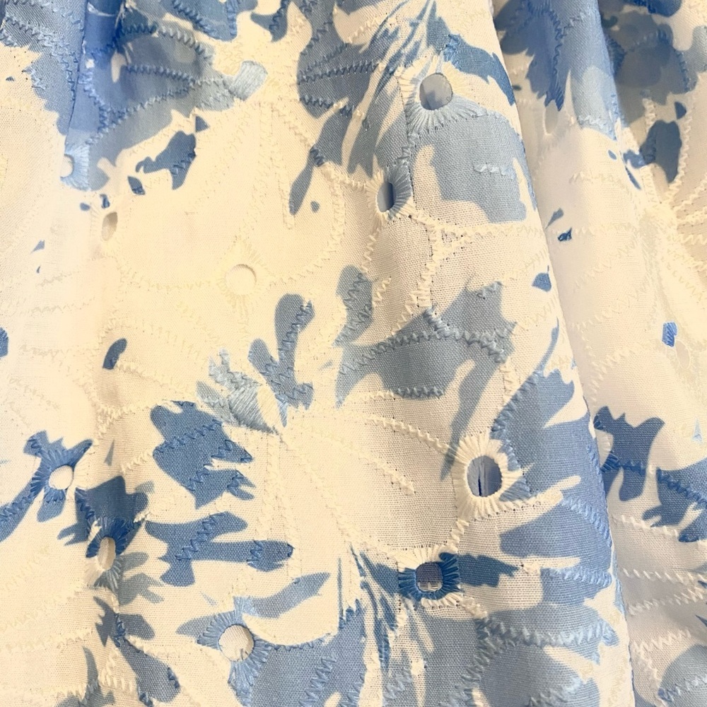 Klesis Dress Women’s Small Blue White Floral Strapless Croquette Cocktail Party - Picture 4 of 13
